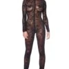 Sweety Combi Maori Fetish Catsuits | Black Mesh