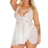 Coquette Babydoll & Thong White Set