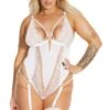 Coquette Open Back Teddy With Cut Out Details