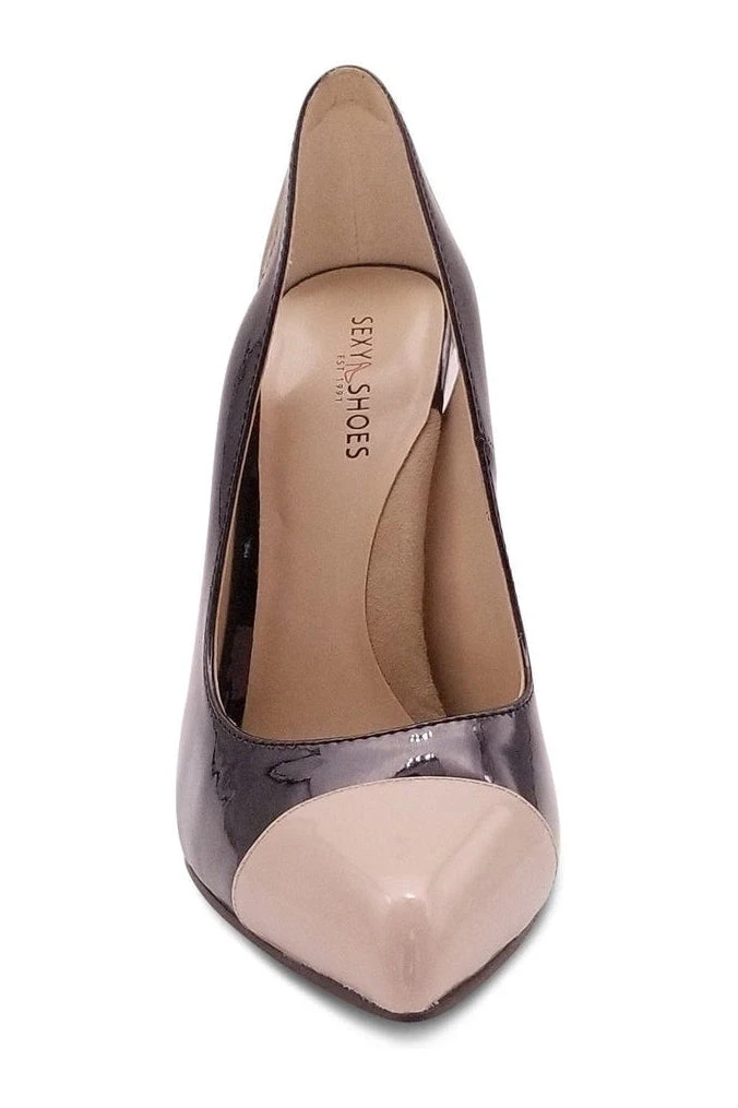 Cut Out Designed Pointed Toe Spectator Pump - Image 4