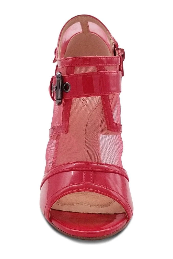 Mesh Open Toe Stiletto Bootie With Buckle - Image 4