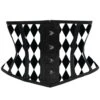 Black & White Diamond Waist Cincher Corset
