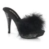 ELEGANT-401F Black Marabou Slide