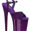 PLEASER FLAMINGO-809GP Purple Glitter Patent Sandal