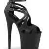 PLEASER FLAMINGO-877 Black Faux Leather Sandal