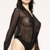 Frida Black Mesh & Lycra Bodysuit