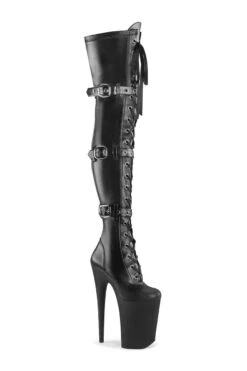 PLEASER INFINITY-3028 Black Patent Thigh Boot
