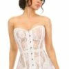 Lavish White Sheer Lace Corset Dress