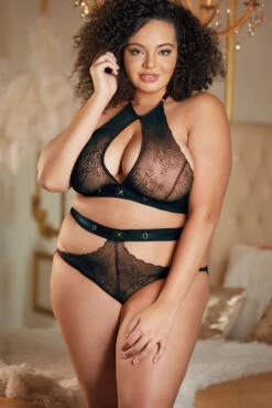 Allure Lace Halter Top & Backless Panty Set