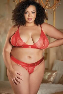 Allure Lace Peek-A-Boo Bralette And Ouverte Panty Set