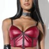 Coquette Matte Wetlook Bra With Boning With Lightly Padded Wireless Cups