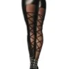 Mesh Panel Legging With Strapping Detail
