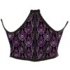 Purple & Black Skull Satin Open Cup Waist Cincher