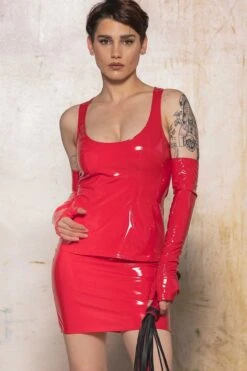 Red Vinyl Thumb Gloves