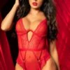 Romantic Red Lace Bodysuit