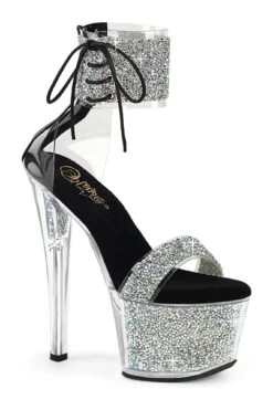 PLEASER SKY-327RSI Silver Vinyl Sandal