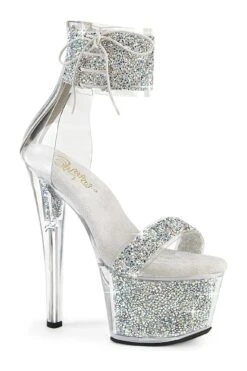 PLEASER SKY-327RSI Silver Vinyl Sandal