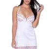 Satin Chemise With Heart Embroidered Lace Cup