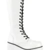 TRASHVILLE-502 White Vegan Leather Knee Boot