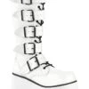 TRASHVILLE-518 White Vegan Leather Knee Boot