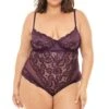 Plus Size Unlined Underwire Lace Teddy