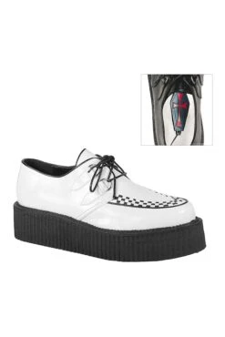 V-CREEPER-502 White Vegan Leather Creeper