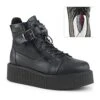 V-CREEPER-566 Black Vegan Leather Creeper
