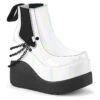 VOID-50 White Hologram Patent Ankle Boot