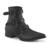 WARLOCK-50-B Black Vegan Leather Ankle Boot