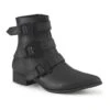 WARLOCK-50-C Black Vegan Leather Ankle Boot