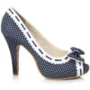 Bettie Page Amelie Vintage Pump | Blue Faux Leather