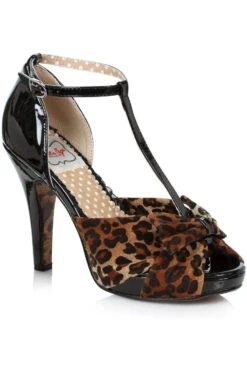 Bettie Page Bessie Vintage Pump | Black Faux Leather