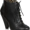 Bettie Page Eddie Vintage Bootie | Black Faux Leather