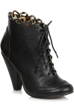 Bettie Page Eddie Vintage Bootie | Black Faux Leather