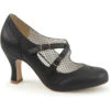 FLAPPER-35 Pump | Black Faux Leather