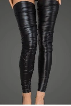 Noir Handmade Powerwetlook Crinkled High Stockings