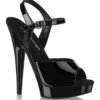 SULTRY-609 Sandal | Black Patent